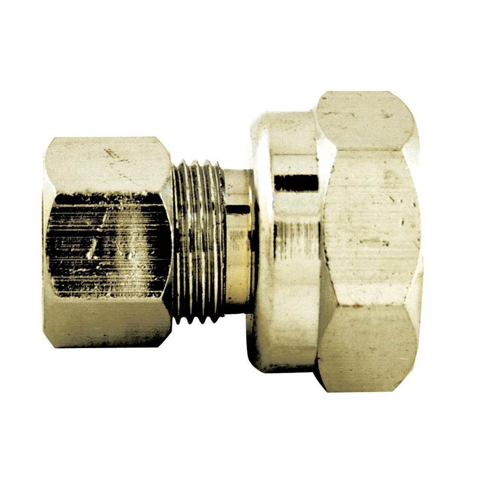 Braxton Harris 3/8'' Od X 1/2'' Fpt Brass Compression Coupling - Chrome Plated