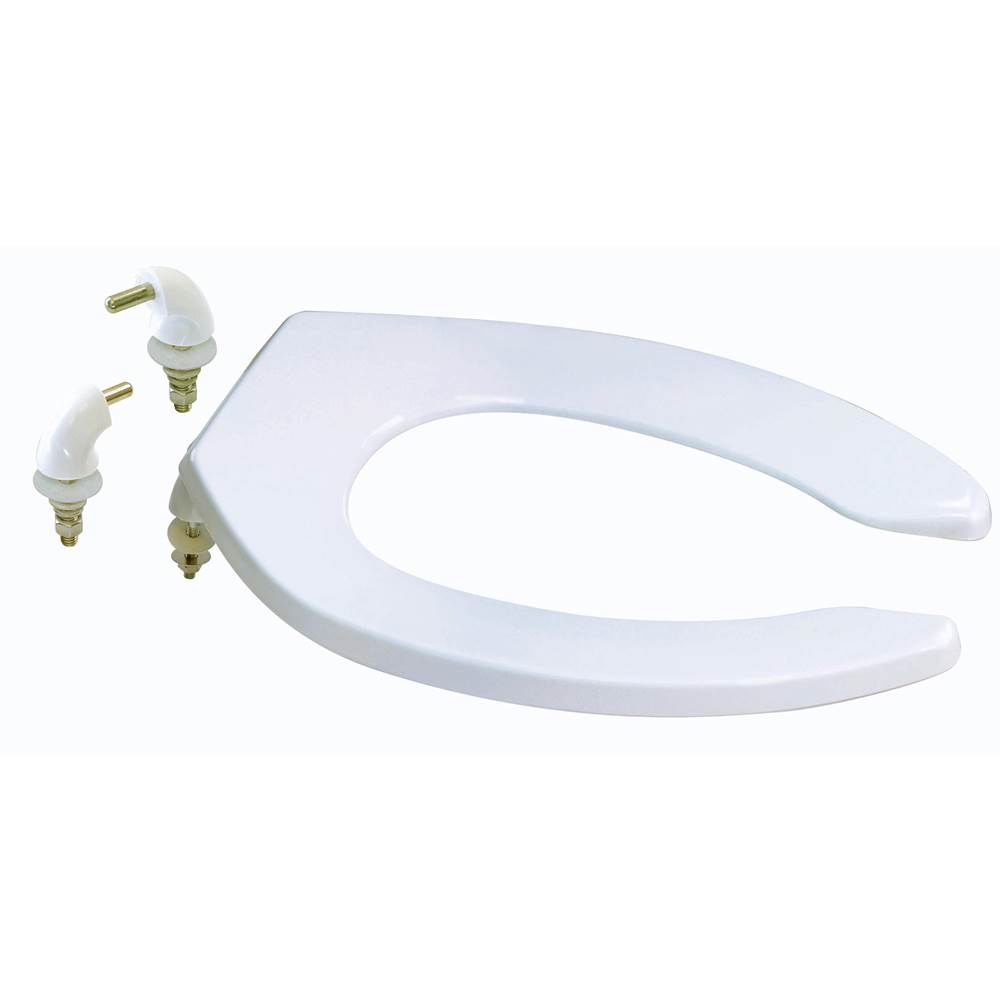 Braxton Harris Elongated Open-Front Plastic Toilet Seat- White