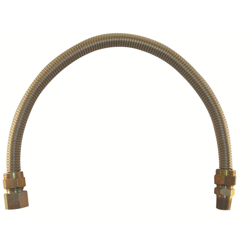Braxton Harris 3/8'' Fip X 1/2'' Mip X 48'' L Uncoated Gas Connector (3/8'' Od Hose)