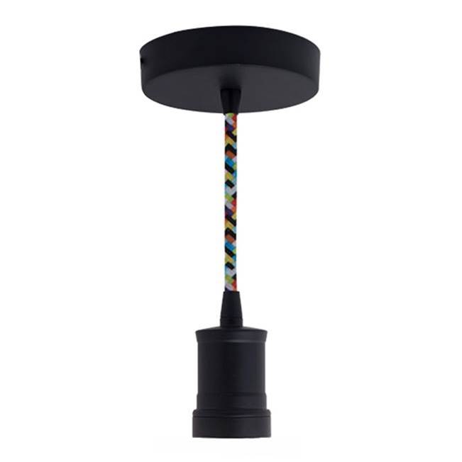 Bulbrite Bulbrite Contemporary Pendant - Black Socket And Canopy With 10'' Multicolor Cord