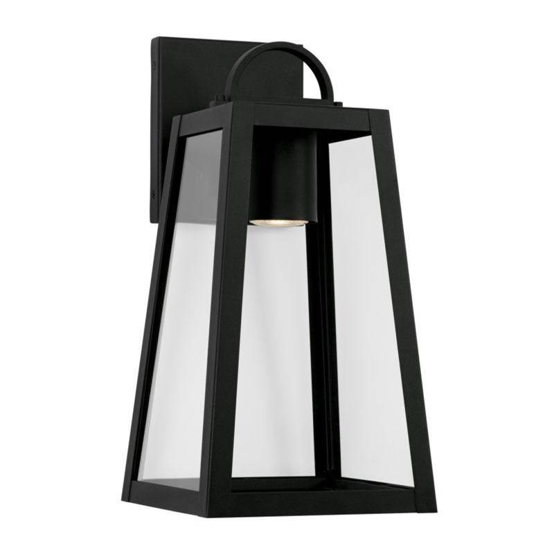 Capital Lighting Leighton 1-Light Outdoor Wall-Lantern in Black with Clear Glass