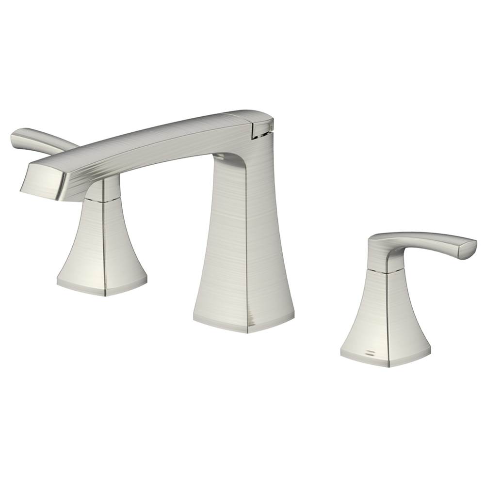 Compass Manufacturing Cardania 8302Bn Brushed Nickel Widespread Lavatory Faucet, W/Brass Popup