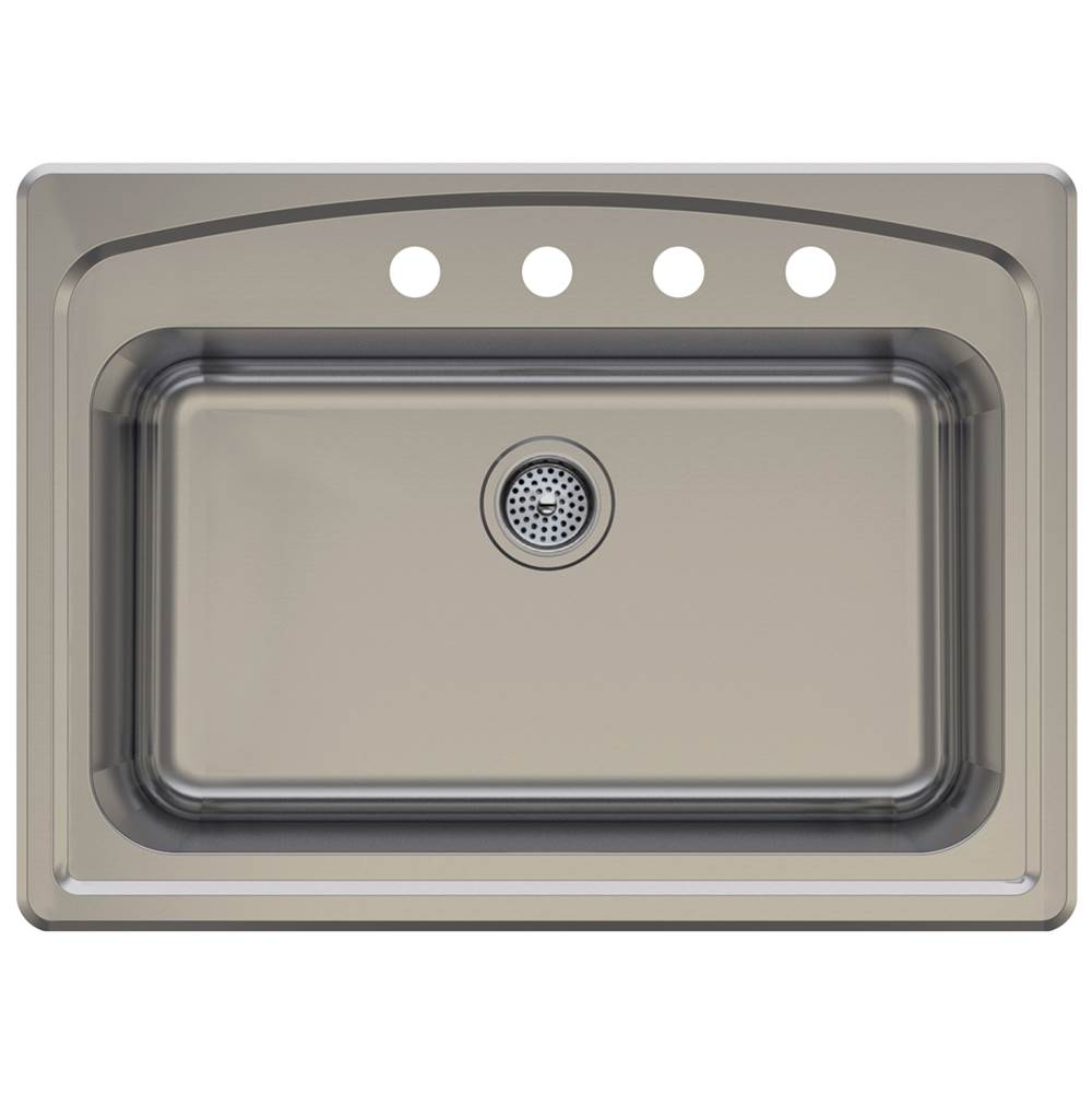 Compass Manufacturing Prestige 33X22X8.5 4 Hole Sink, Single Bowl Boxed, Includes 1 - 482-6169 Sink, 1 - 992-6328 Carton