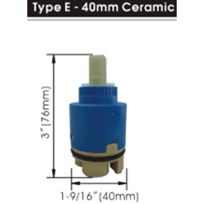 Compass Manufacturing 40Mm Ceramice Cartridge For Single Handle Lavatory Faucets, Type E