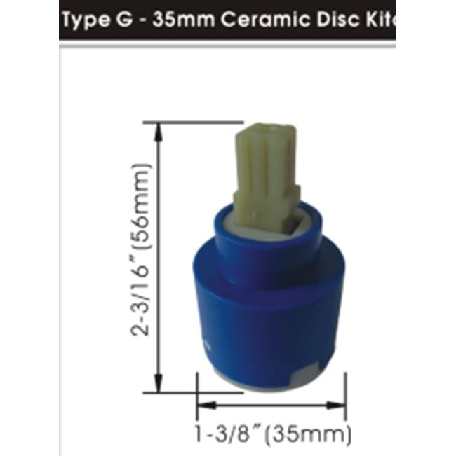 Compass Manufacturing 35Mm Ceramic Cartridge For Single Handle Pulldown Or Pullout Fcts, Excluding 191-6576 And 191-6577 Type G