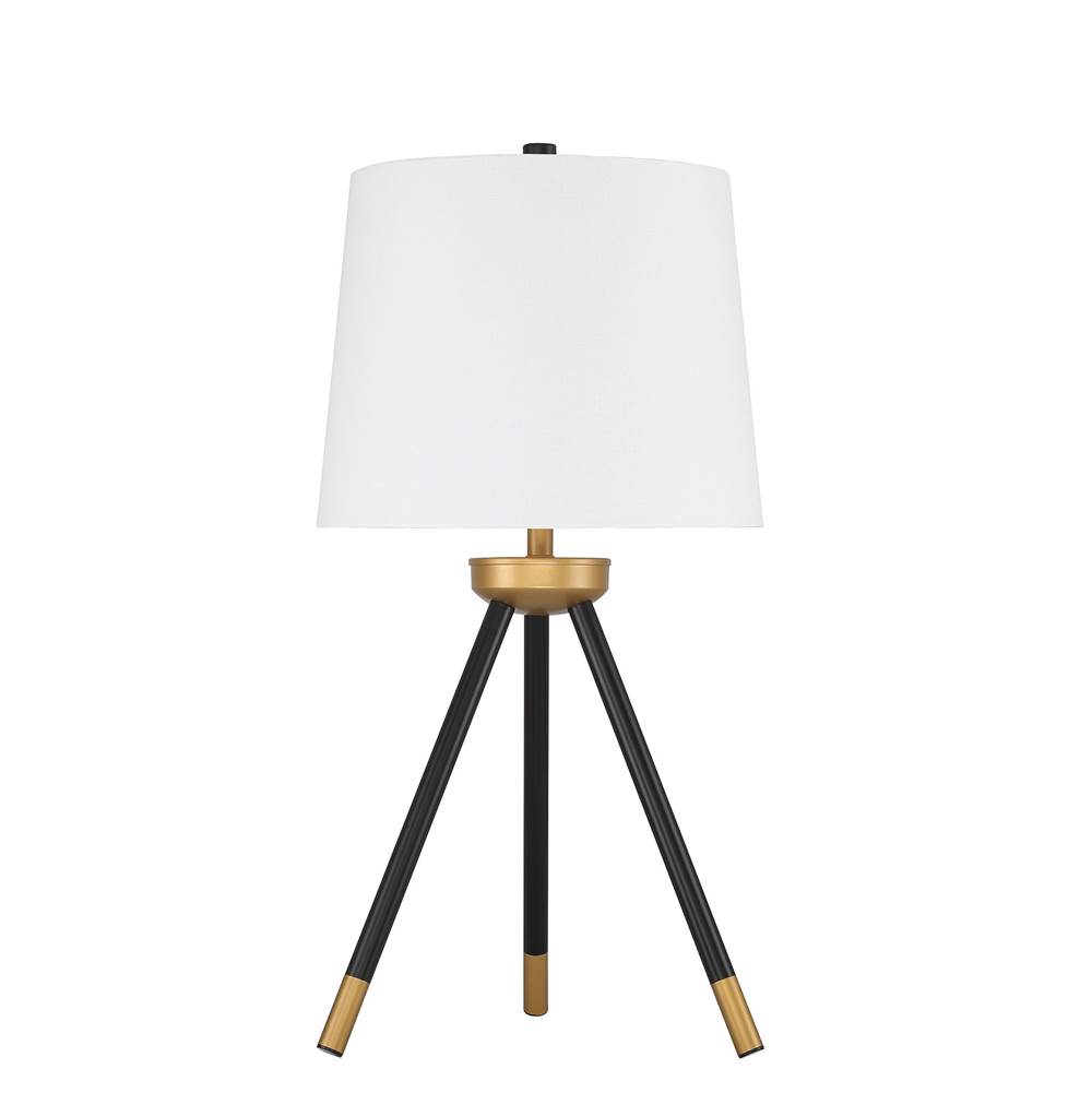 Craftmade Table Lamp 1 Light Tripod with Shade, Painted Black and Gold, Indoor