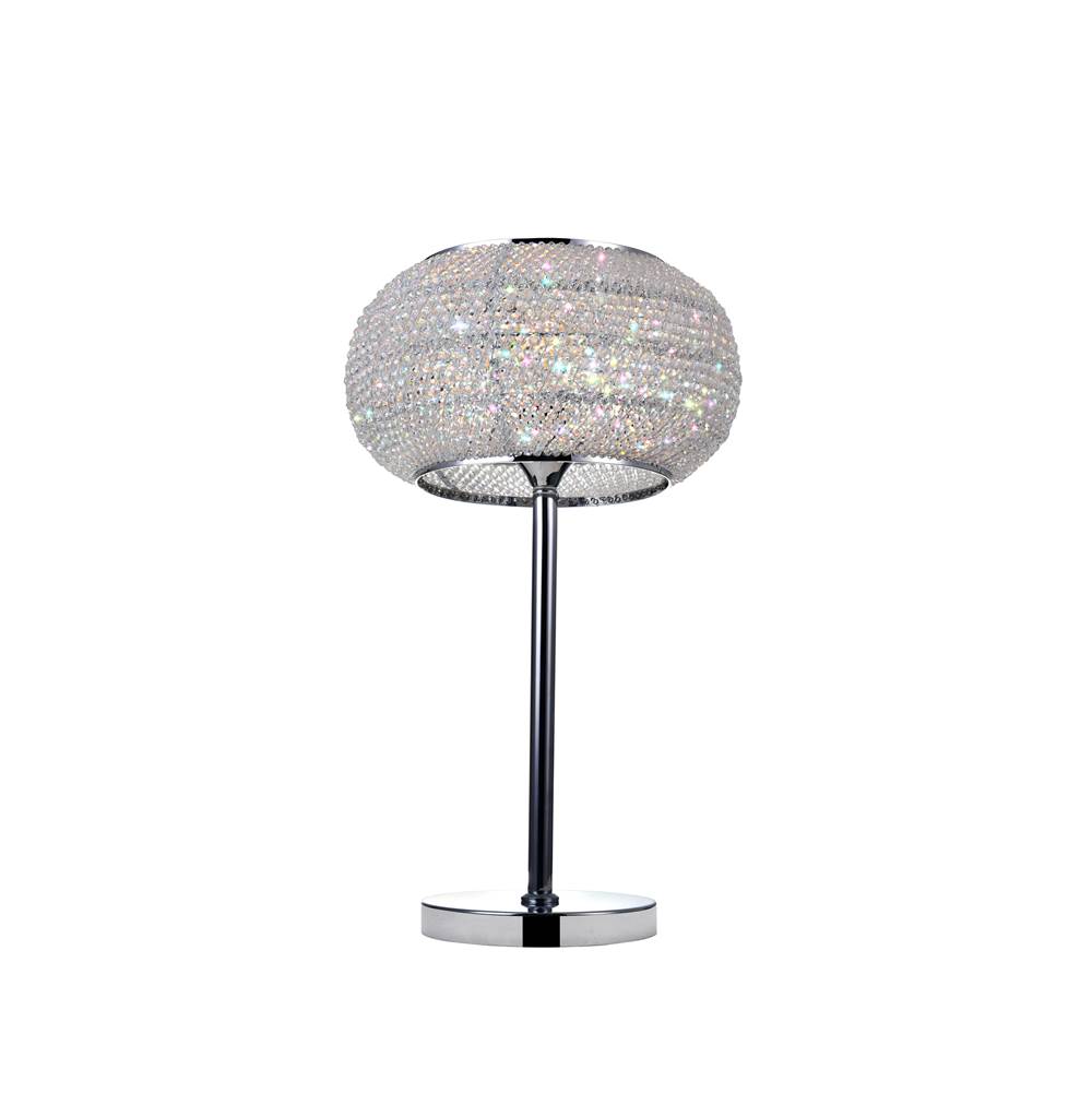 CWI Lighting Tiffany 1 Light Table Lamp With Chrome Finish