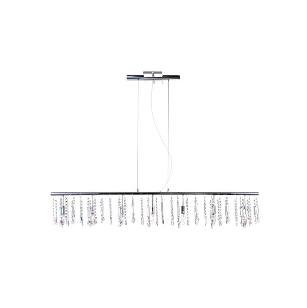 CWI Lighting Janine 7 Light Down Chandelier With Chrome Finish
