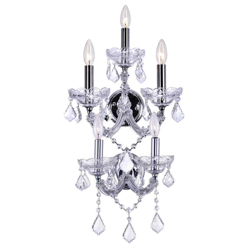 CWI Lighting Maria Theresa 5 Light Wall Sconce With Chrome Finish