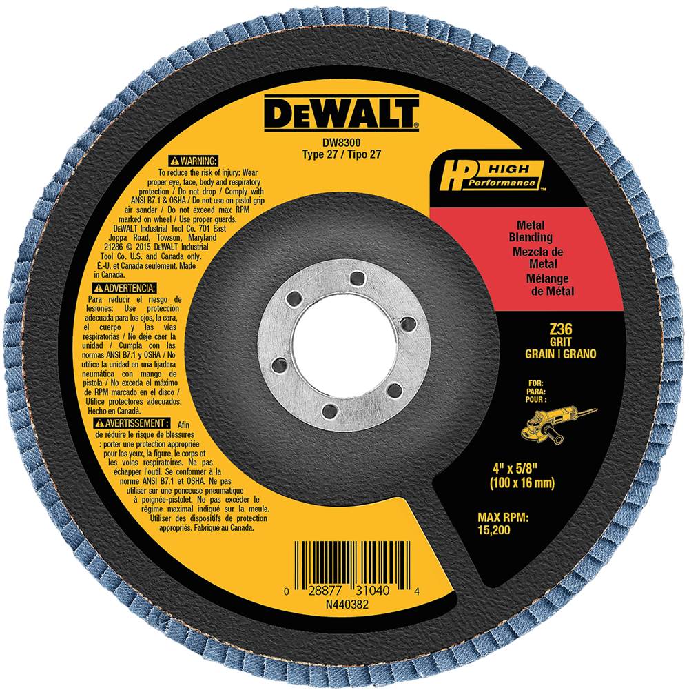 DeWalt 4-1/2'' X 7/8'' Z40 T27 FLAP DISC