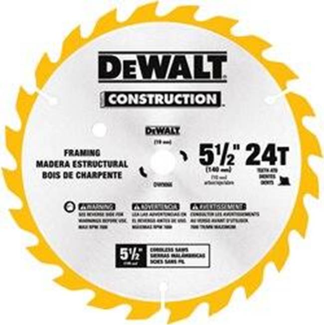 DeWalt 5-1/2'' 24T CORDLESS CONSTRUCTION BLADE