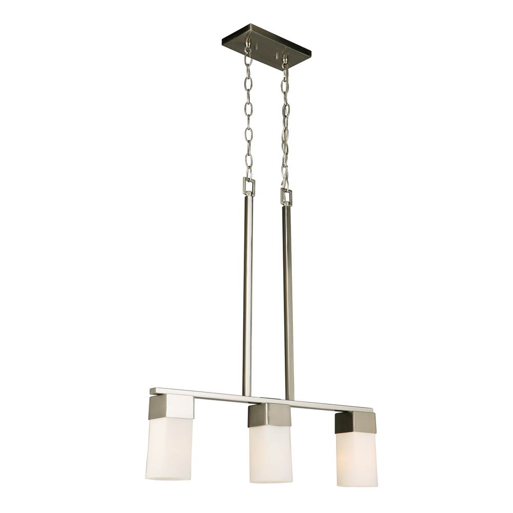 Eglo 3x60W Multi Light Pendant w/ Brushed Nickel Finish & Frosted Glass