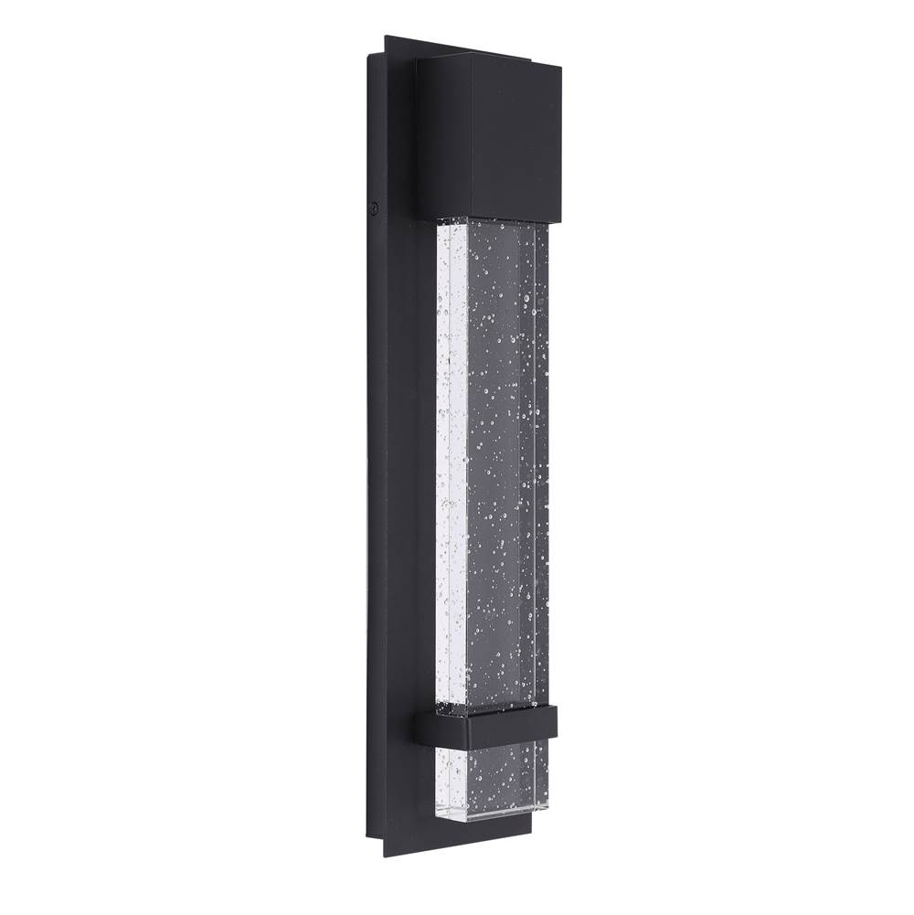 Eglo 1x11W LED Outdoor Wall Light w/ Matte Black Finish & Clear Seeded Glass
