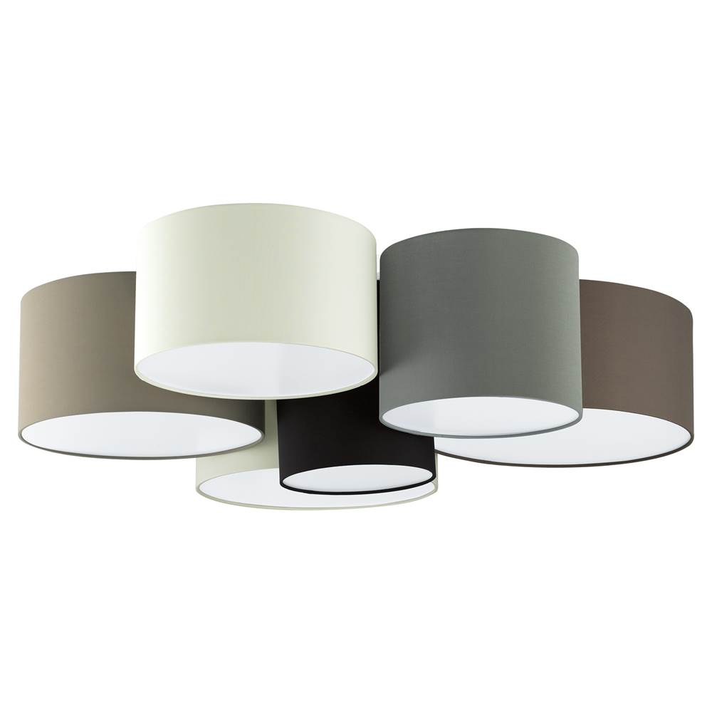 Eglo 6x60W Ceiling Light w/ White/Black/Taupe/Grey and Cappuchino Shades