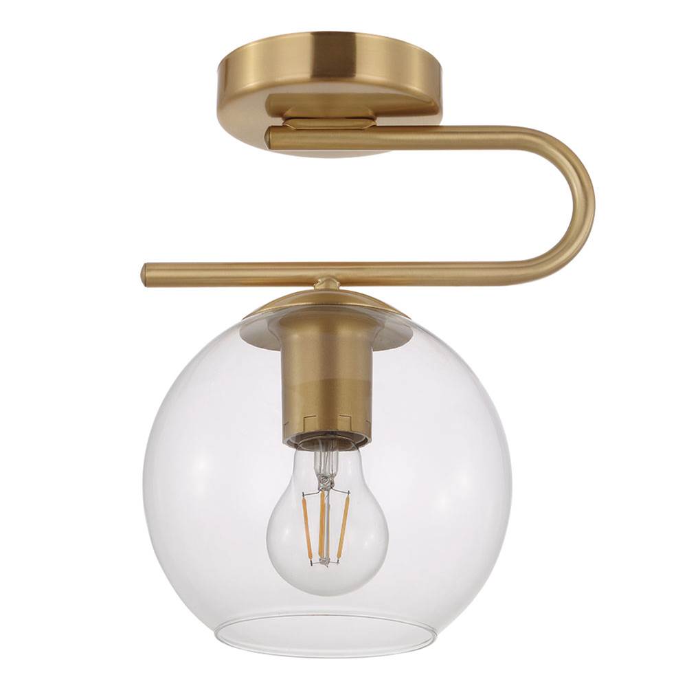 Eglo Marojales 1X40W Ceiling Light With Brushed Gold Finish And Clear Glass Shades
