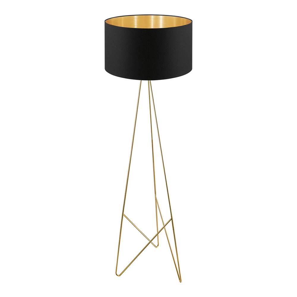 Eglo Camporale Camporale - Floor Lamp Gold Base Finish with Black and Gold Shade