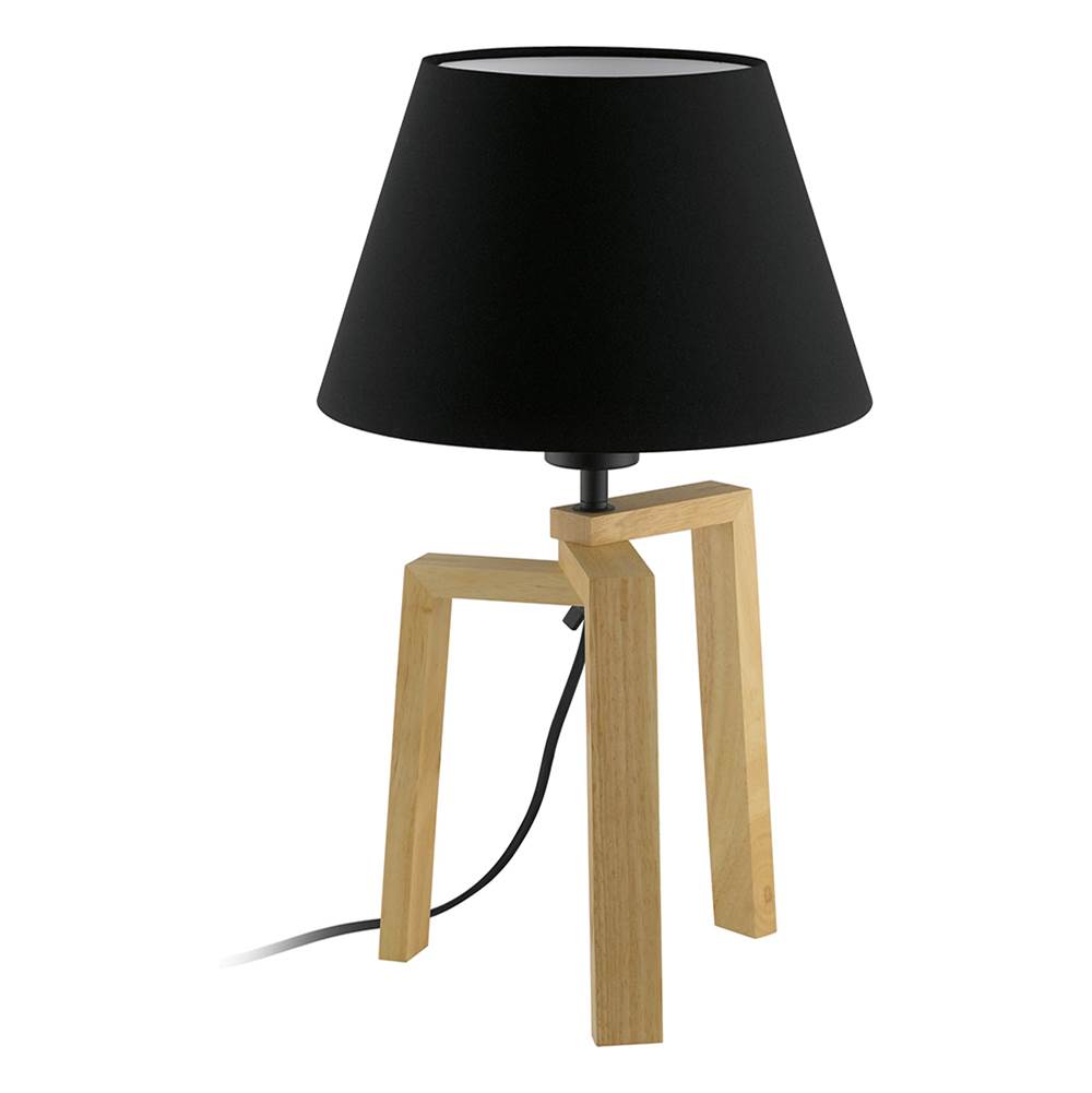 Eglo Chietino Chietino -Table Lamp Wood Base Black Fabric Shade
