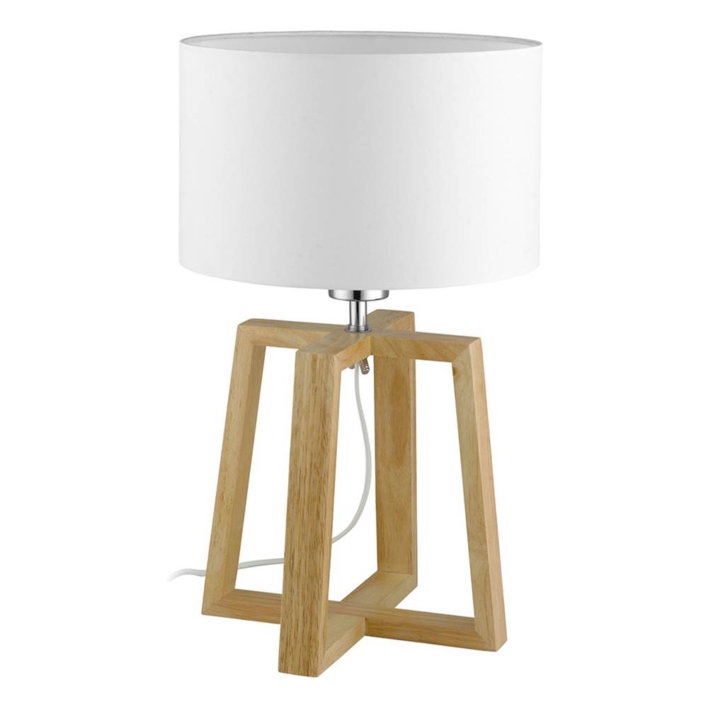Eglo Chietino Chietino -Table Lamp Wood Base White Fabric Shade
