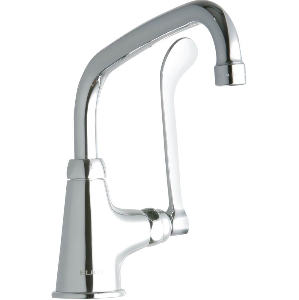 Elkay Single Hole with Single Control Faucet with 8'' Arc Tube Spout 6'' Wristblade Handle Chrome