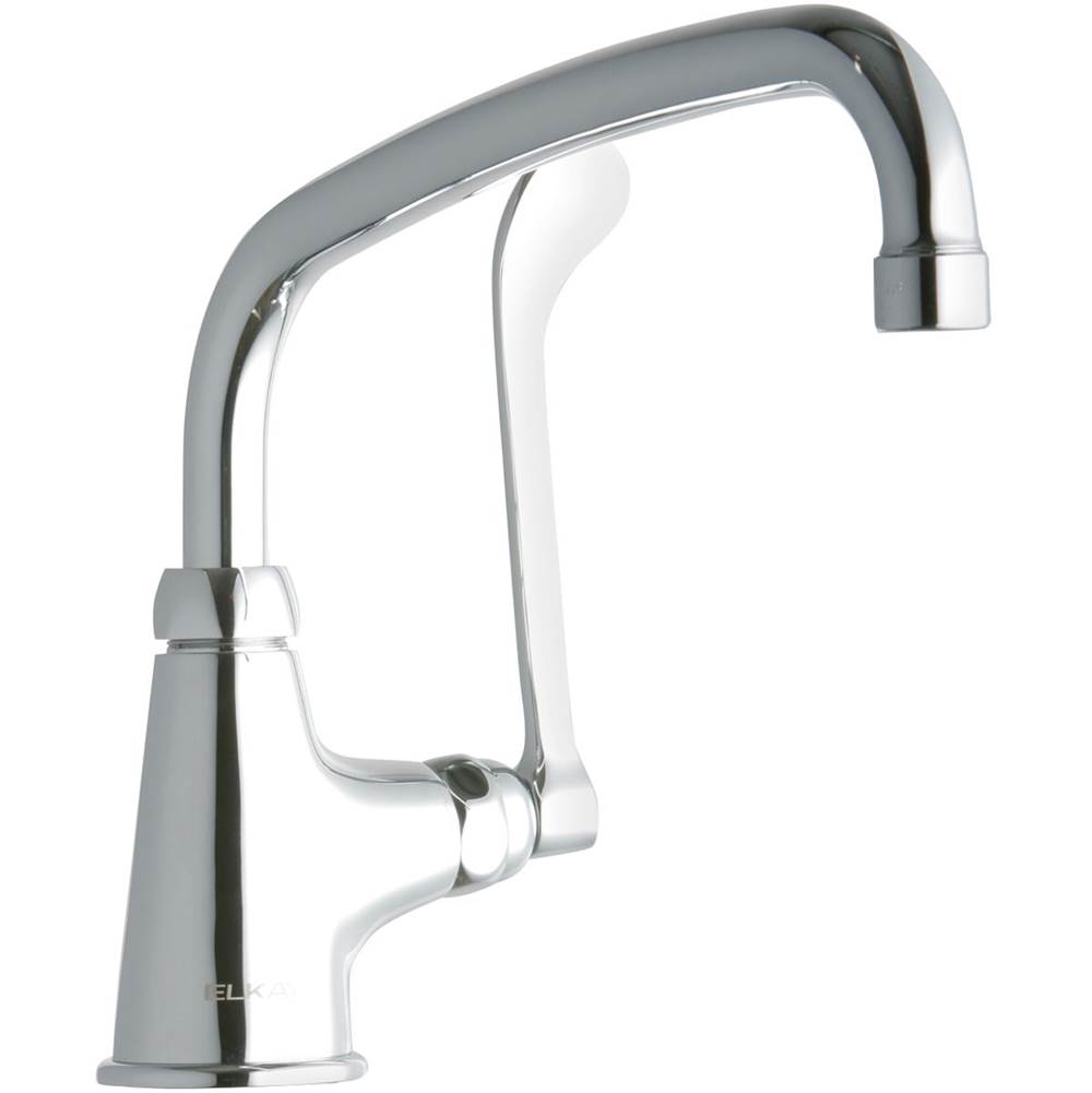 Elkay Single Hole with Single Control Faucet with 10'' Arc Tube Spout 6'' Wristblade Handle Chrome