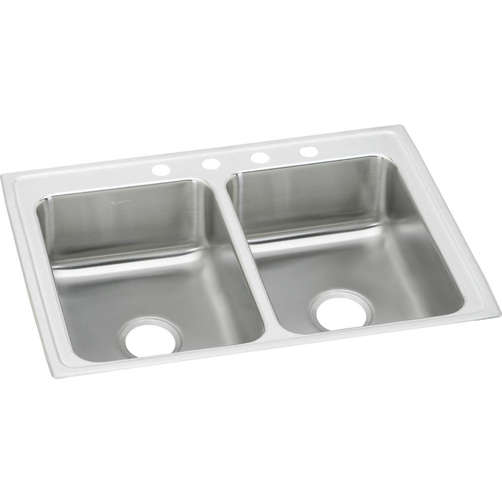 Elkay Lustertone Classic Stainless Steel 25'' x 19-1/2'' x 7-5/8'', Equal Double Bowl Drop-in Sink