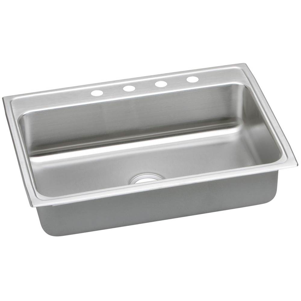 Elkay Lustertone Classic Stainless Steel 31'' x 22'' x 7-5/8'', 3-Hole Single Bowl Drop-in Sink with Quick-clip