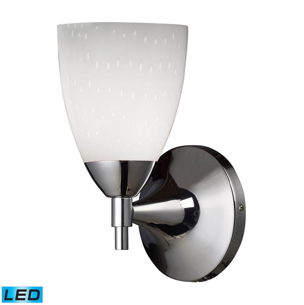 Elk Lighting Celina 1-Light Wall Lamp in Polished Chrome with Simple White Glass - Includes LED Bulb