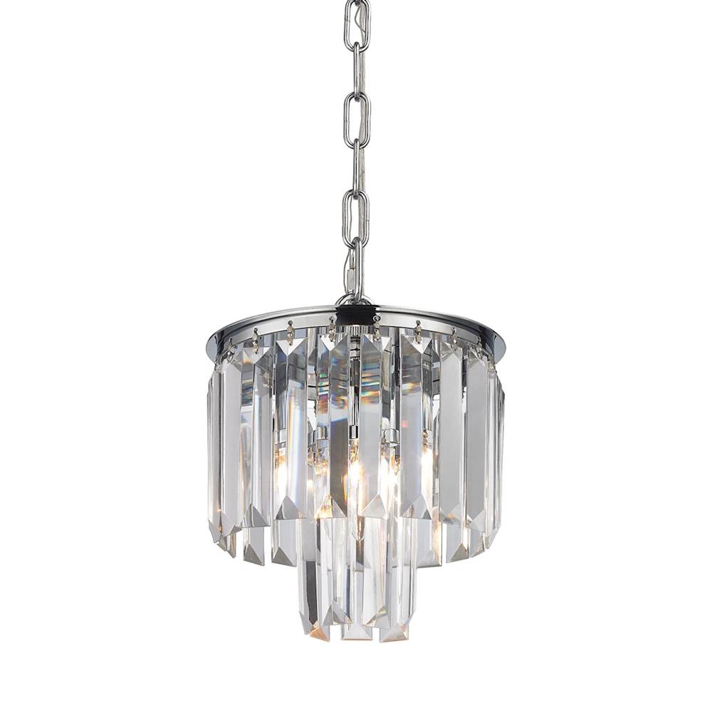 Elk Lighting Palacial 1-Light Mini Pendant in Polished Chrome With Clear Crystal