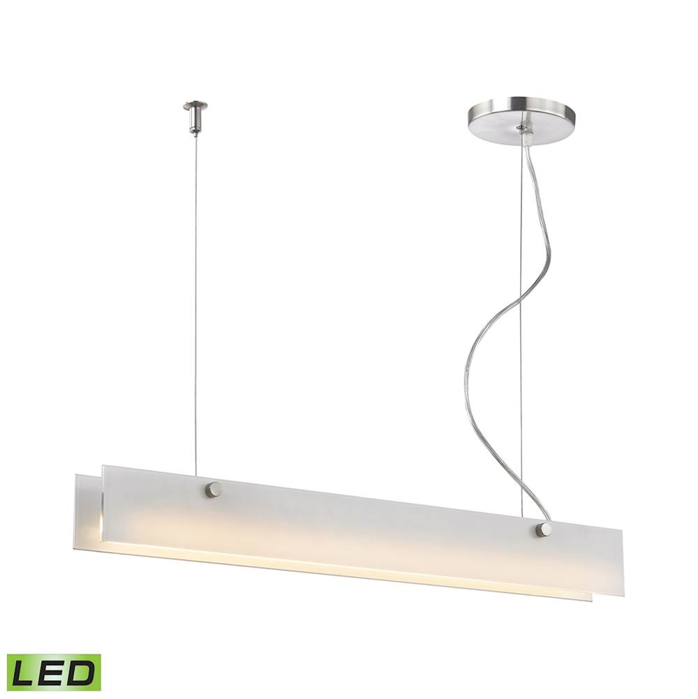 Elk Lighting Iris 1-Light Island Light in Aluminum With White Glass Diffuser - Integrated LED