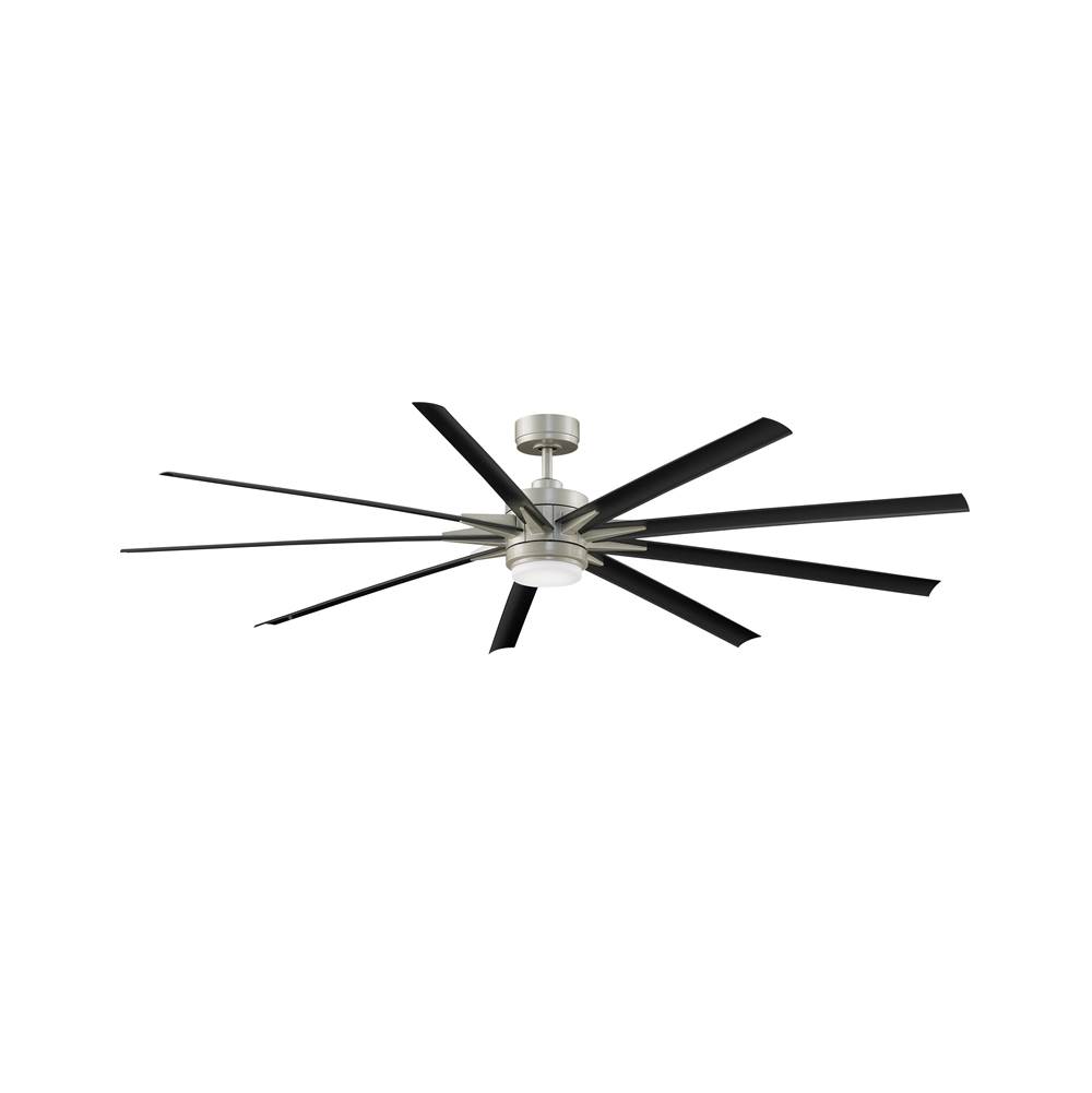 Fanimation Odyn - 84 inch - Brushed Nickel with Black Blades and LED Light Kit