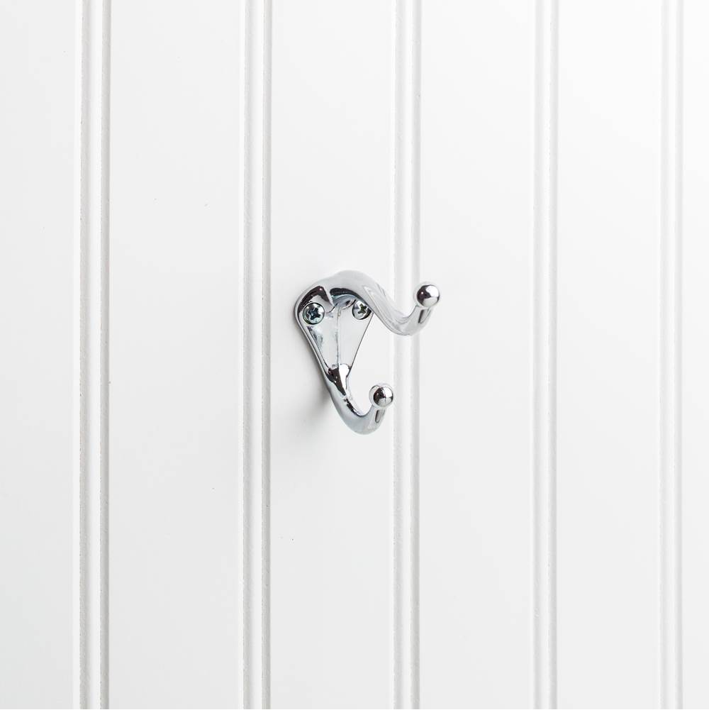 Hardware Resources 2-5/16'' Polished Chrome Traditional Double Prong Ball End Wall Mounted Utility Hook