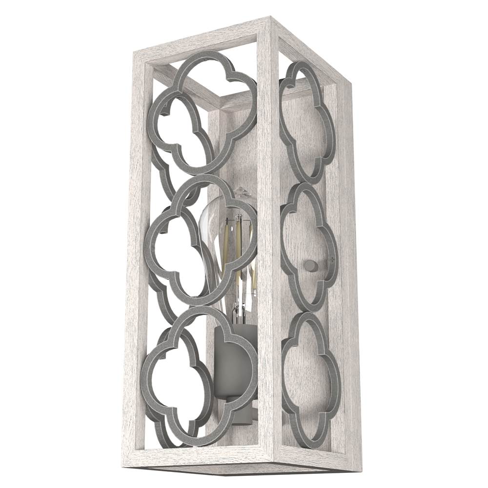 Hunter Hunter Gablecrest Distressed White and Painted Concrete 1 Light Sconce Wall Light Fixture
