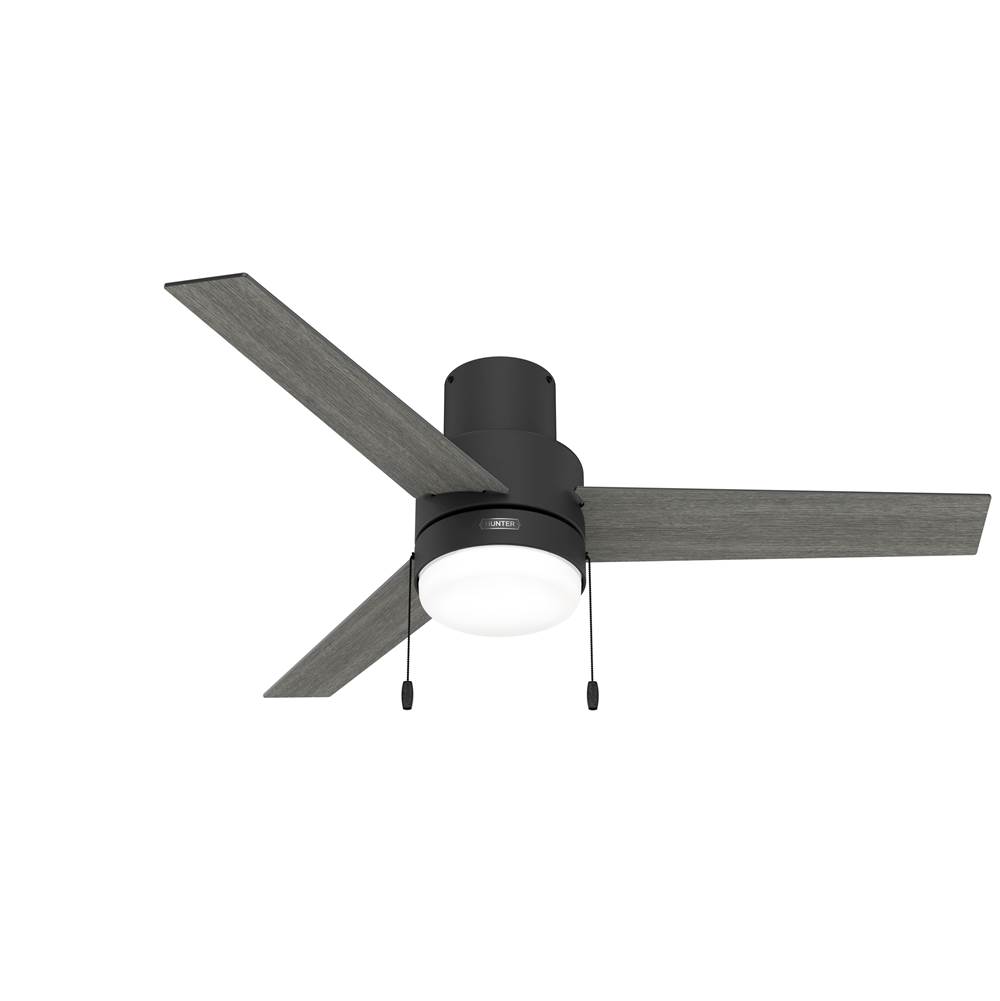 Hunter 52 inch Brunner Matte Black Low Profile Ceiling Fan with LED Light Kit and Pull Chain