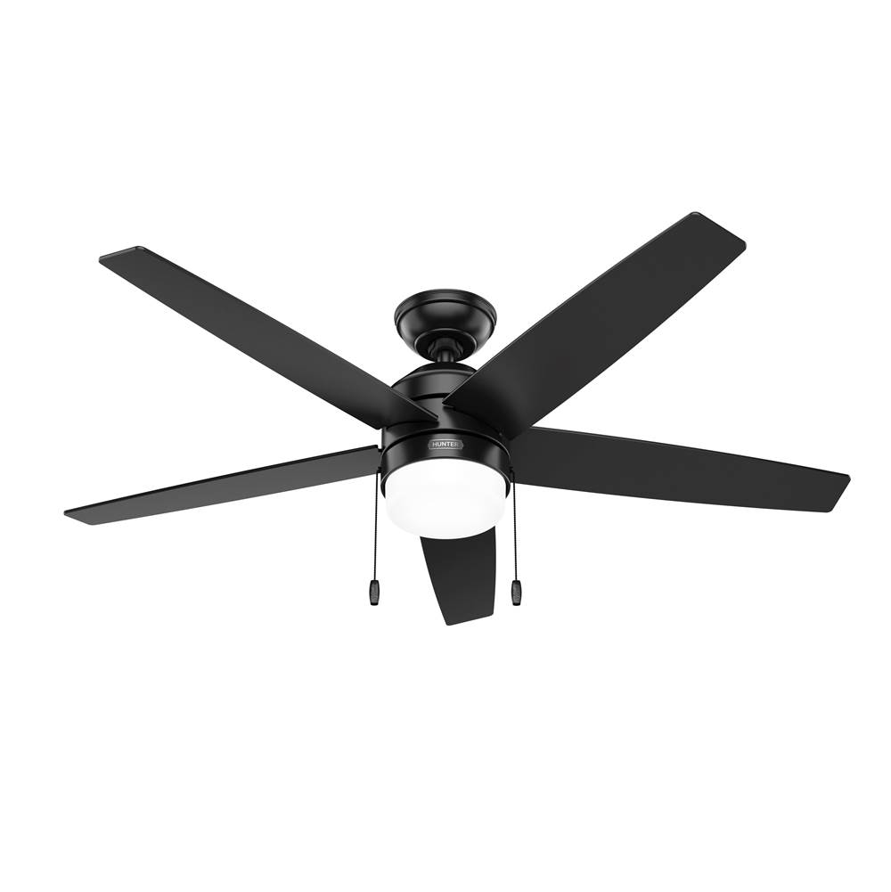 Hunter 52 inch Bardot Matte Black Ceiling Fan with LED Light Kit and Pull Chain