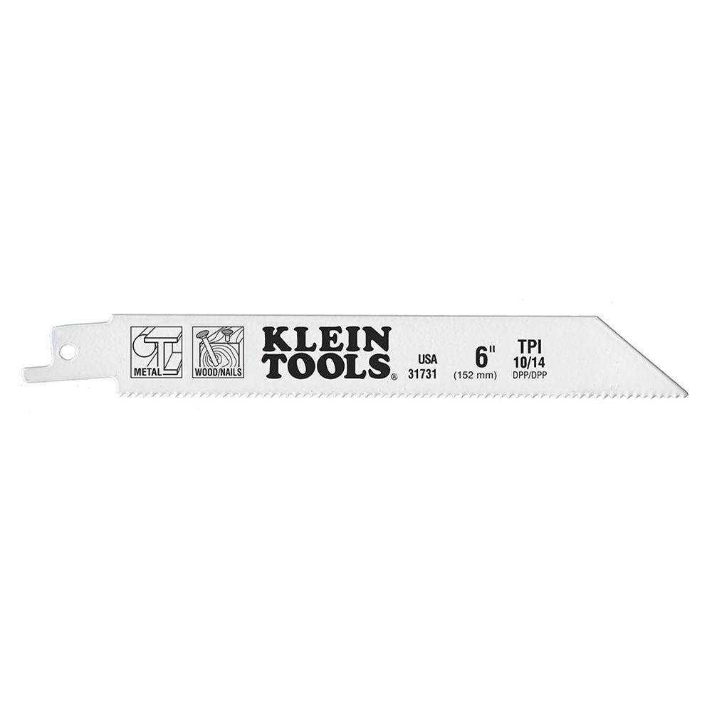 Klein Tools Reciprocating Saw Blades, 10/14 Tpi, 6-Inch, 5-Pack