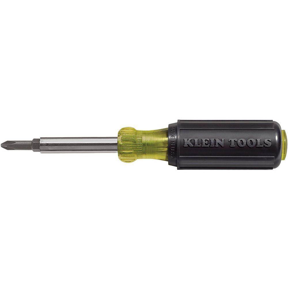 Klein Tools Multi-Bit Screwdriver / Nut Driver, 5-In-1, Phillips, Slotted Bits