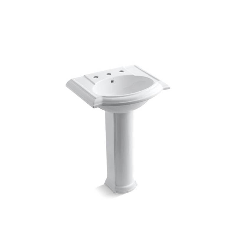 Central Plumbing & Electric SupplyKohlerDevonshire® 24'' pedestal bathroom sink with 8'' widespread faucet holes