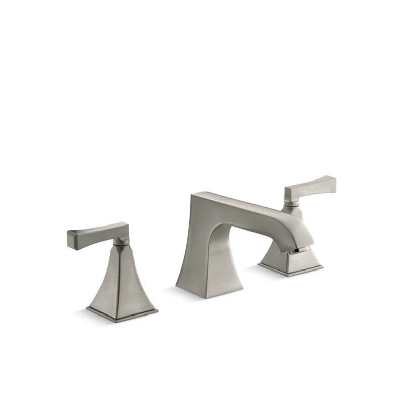 Kohler Memoirs® Stately Deck-mount high-flow bath faucet trim with non-diverter spout and Deco lever handles, valve not included