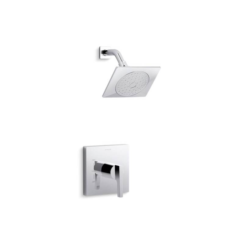 Kohler Honesty® Rite-Temp® shower trim with 2.0 gpm showerhead and lever handle