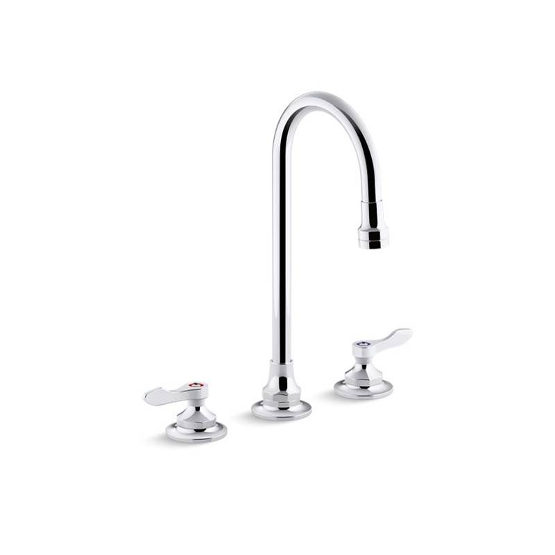 Kohler Triton® Bowe® 0.5 gpm widespread bathroom sink faucet with laminar flow, gooseneck spout and lever handles, drain not included