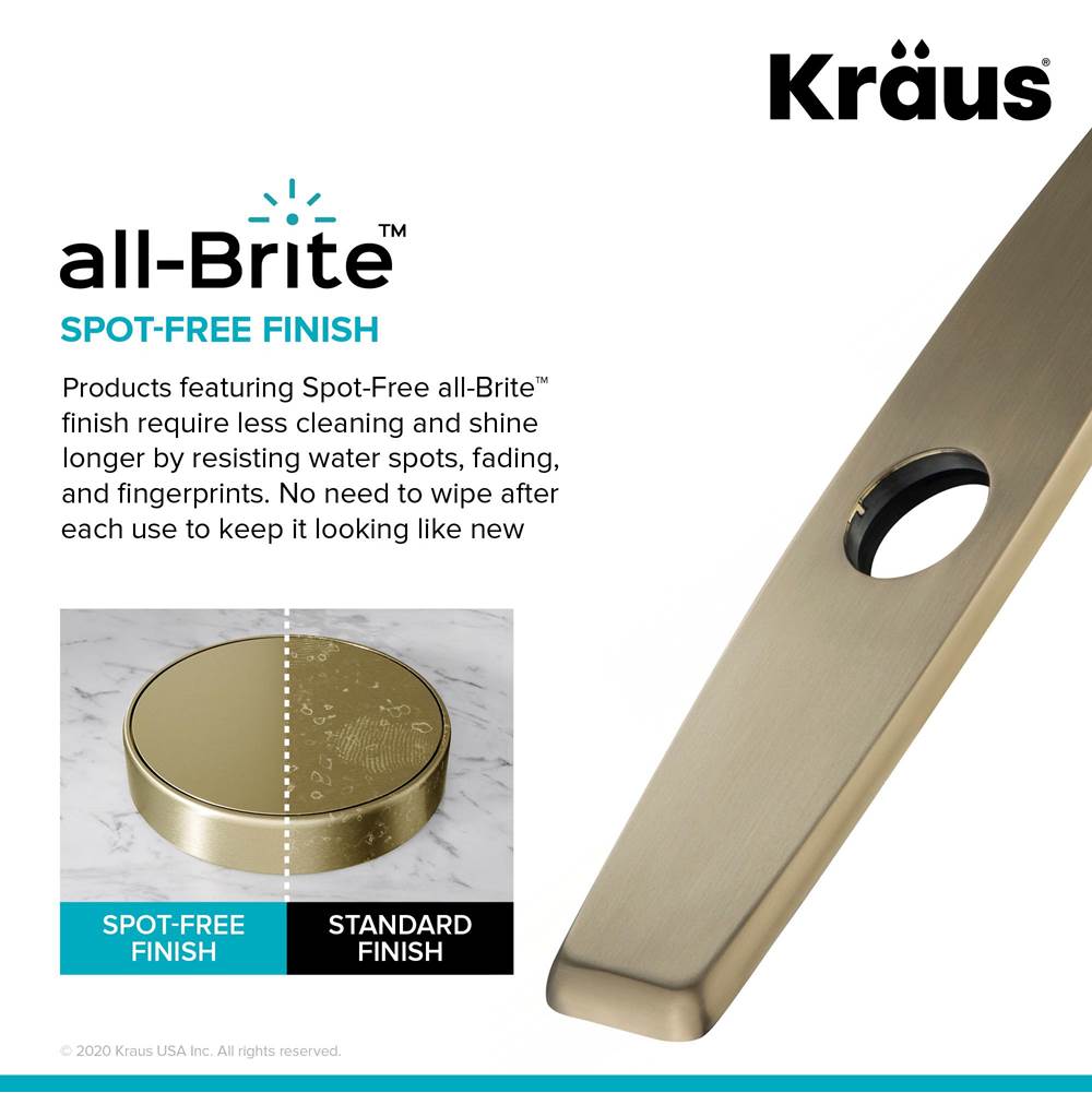 Kraus Deck Plate for Kitchen Faucet in Spot Free Antique Champagne Bronze
