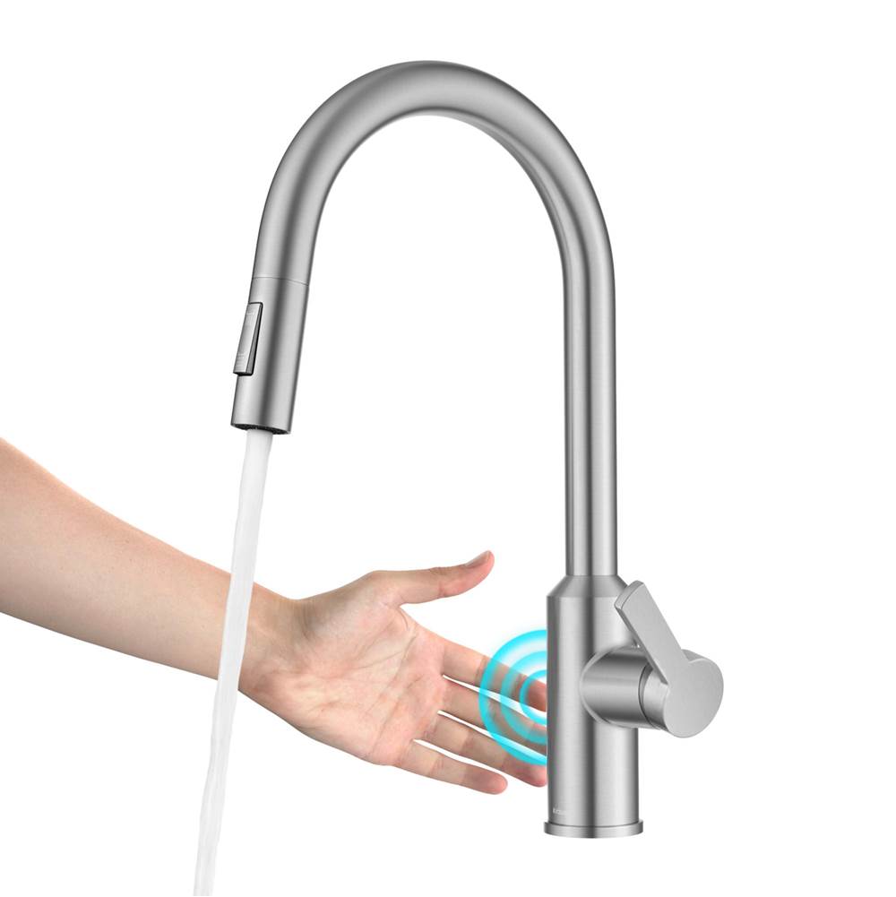 Kraus KRAUS® Oletto™ Touchless Sensor Pull-Down Single Handle Kitchen Faucet in Spot-Free Stainless Steel
