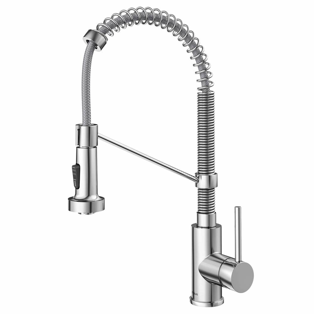 Kraus Bolden Single Handle 18-Inch Commercial Kitchen Faucet with Dual Function Pull-Down Sprayhead in Chrome Finish
