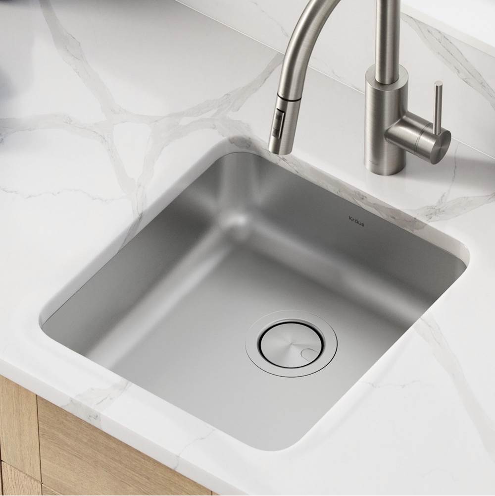 Kraus KRAUS Dex 17 in. Undermount 16 Gauge Antibacterial Stainless Steel Single Bowl ADA Kitchen Sink