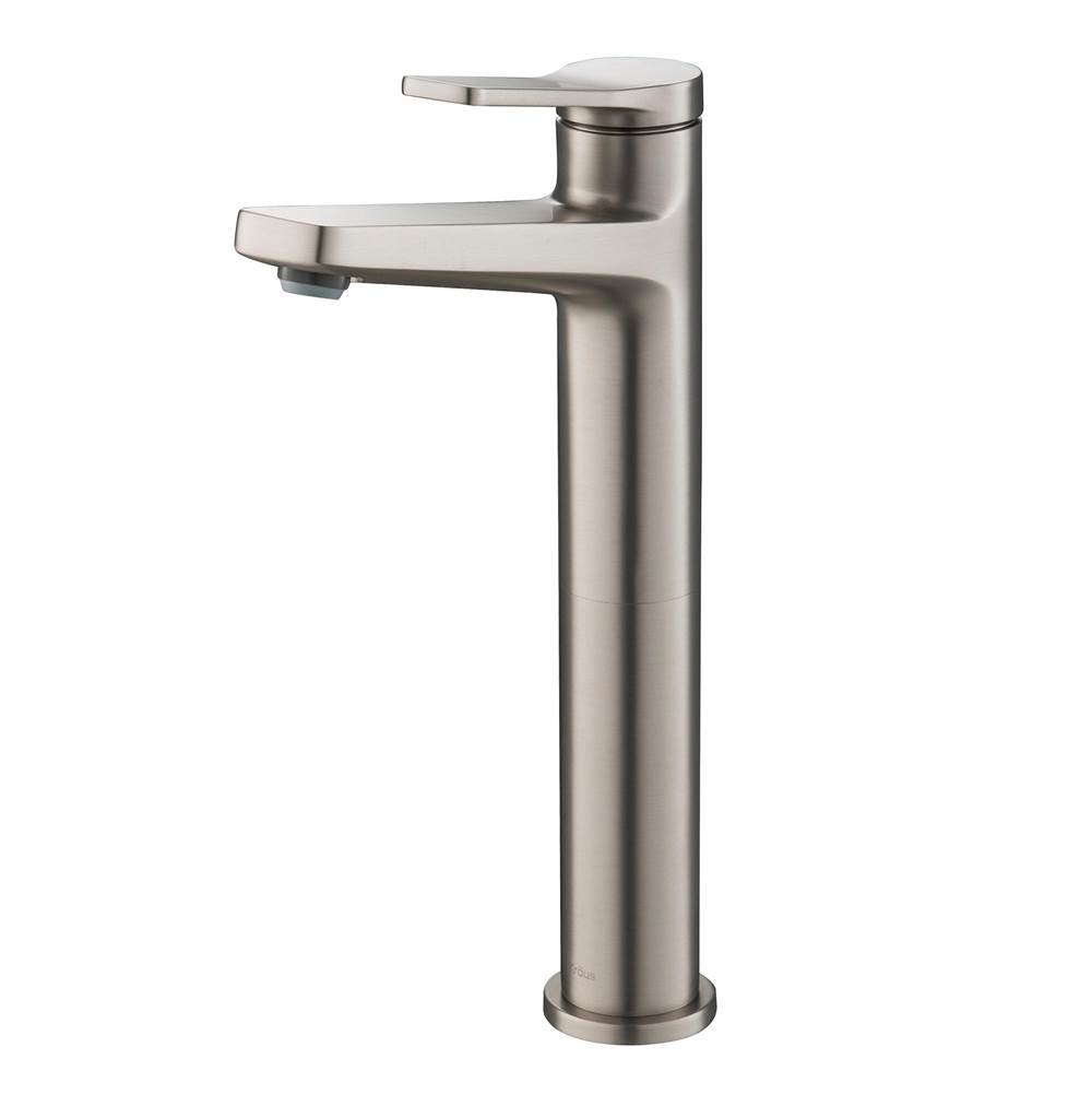 Kraus Indy Single Handle Vessel Bathroom Faucet in Spot Free Stainless Steel
