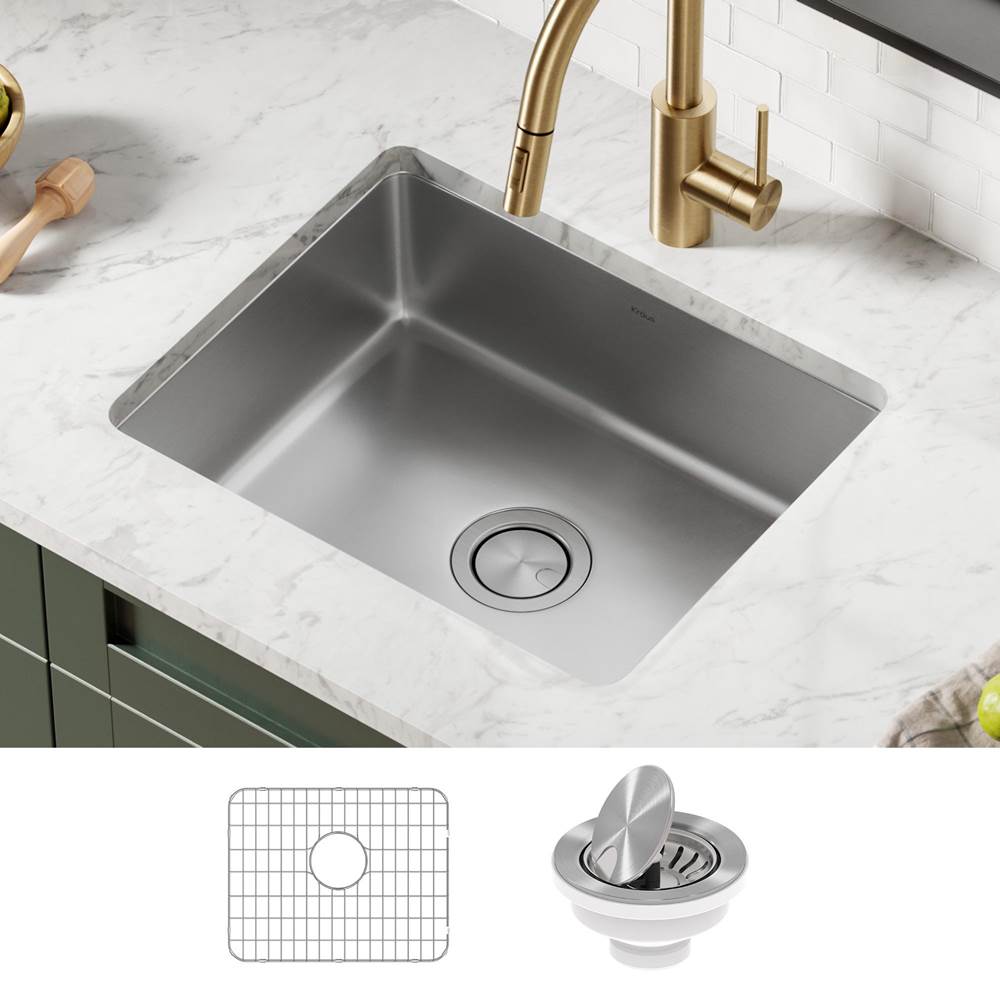 Kraus KRAUS Dex 21 in. Undermount 16 Gauge Antibacterial Stainless Steel Single Bowl Kitchen Sink