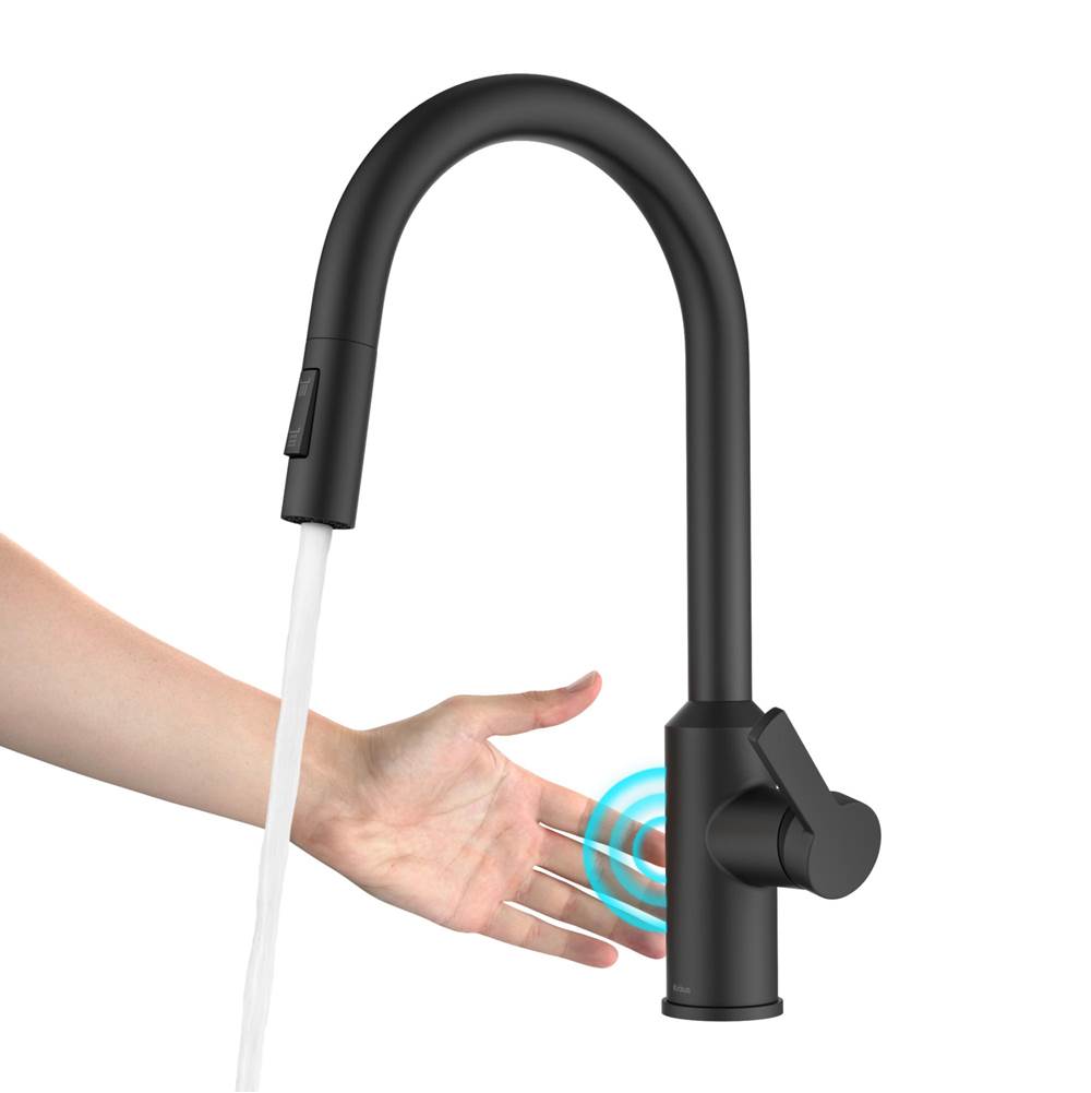 Kraus KRAUS® Oletto™ Touchless Sensor Pull-Down Single Handle Kitchen Faucet in Matte Black