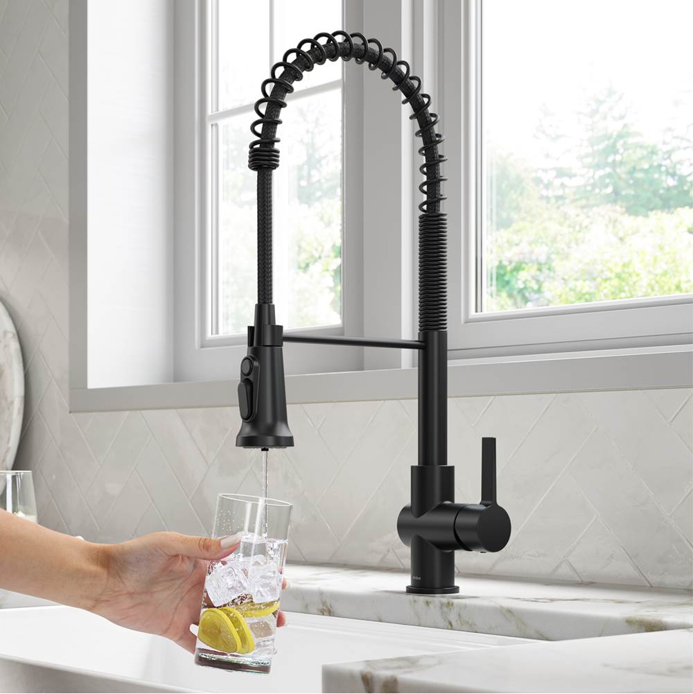 Kraus Britt 2-in-1 Commercial Style Pull-Down Single Handle Water Filter Kitchen Faucet for Reverse Osmosis or Water Filtration System in Matte Black