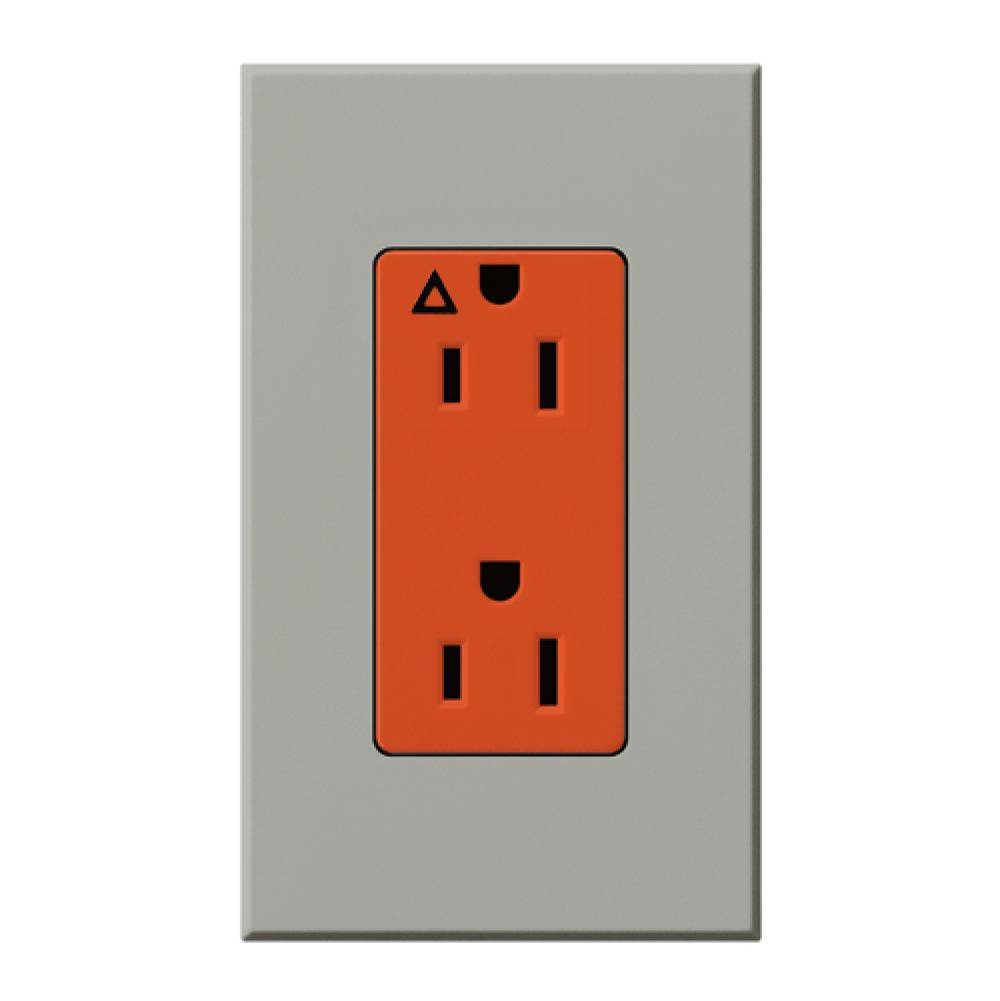 Lutron Arch 15A Recp Iso Grnd - Ornge Gray