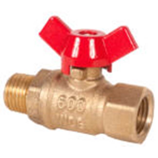 Matco Norca 1/8''Mip X 1/8''Fip Ball Valve With T-Handle Not For Potable Water Use In Ca,Vt